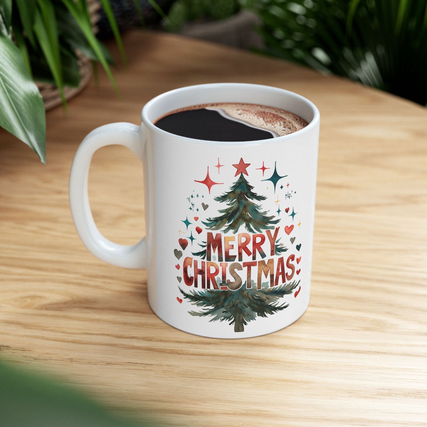 Festive Christmas Mug, Holiday Gift, Hot Cocoa Cup, Merry Christmas Beverage Container, Winter Decor, Family Gatherings