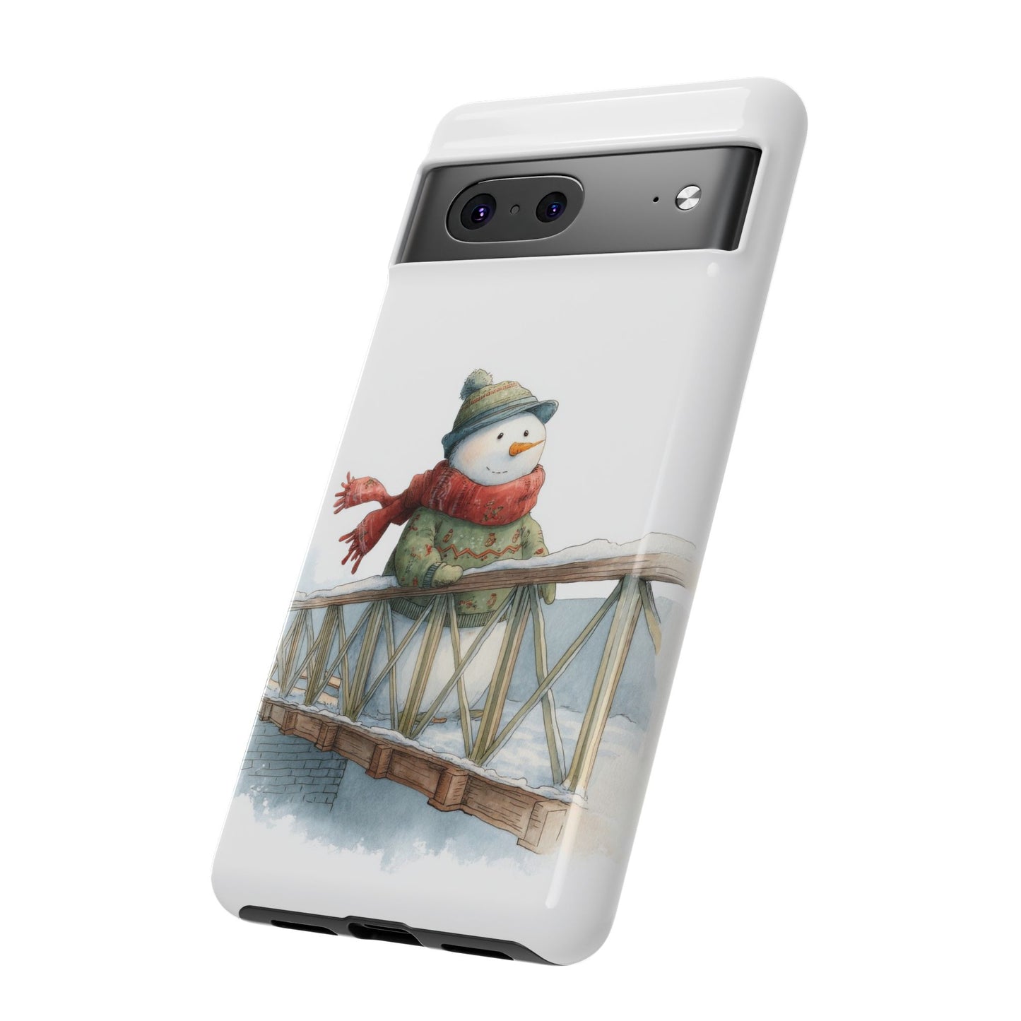 Snowman Phone Case – Winter Holiday Gift, Cute Snowman Design, Winter Accessories, Protective Phone Case, Unique Christmas Present