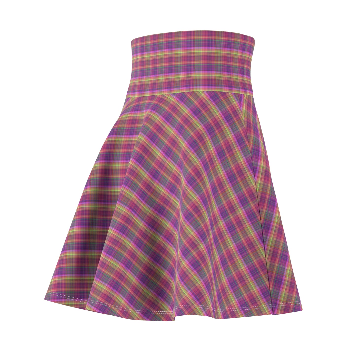 Colorful Women's Skater Skirt, Stylish Twirl Skirt, Summer Skating Dress, Casual Outfit for Parties, Trendy Plaid Skirt