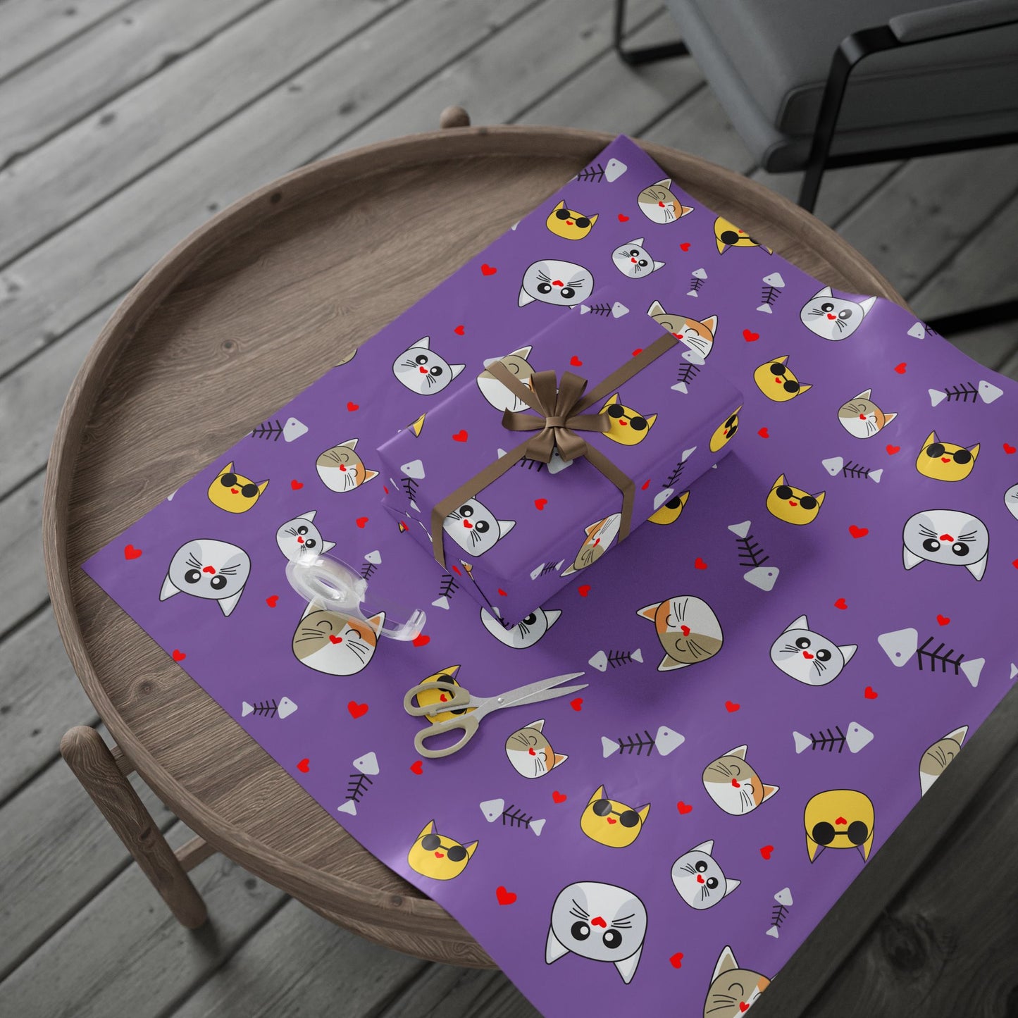 Cute Cat Wrapping Paper, Whimsical Gift Wrap for Pet Lovers