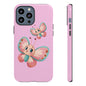 Cute Butterfly Phone Case, Tough Phone Cover, Girly Phone Accessory, Unique Gift for Her, Kids Phone Case, Floral Design Case