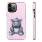 Cute Hippo Phone Case - Tough Cases, Animal Phone Cover, Kawaii Accessories, Gifts for Kids, Unique Tech Gear