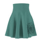 Teal Floral Women's Skater Skirt, Flowy Skirt, Casual Summer Skirt, Beach Outfit, Gift for Her, Festival Wear