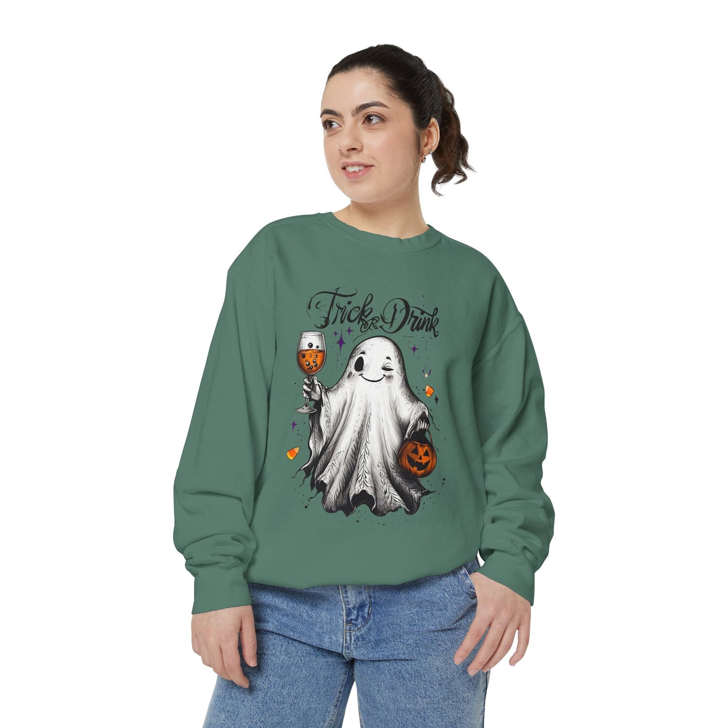 Spooky Ghost Sweatshirt | Trick or Treat Apparel, Halloween Gift, Cozy Unisex Top, Fall Fashion, Casual Wear