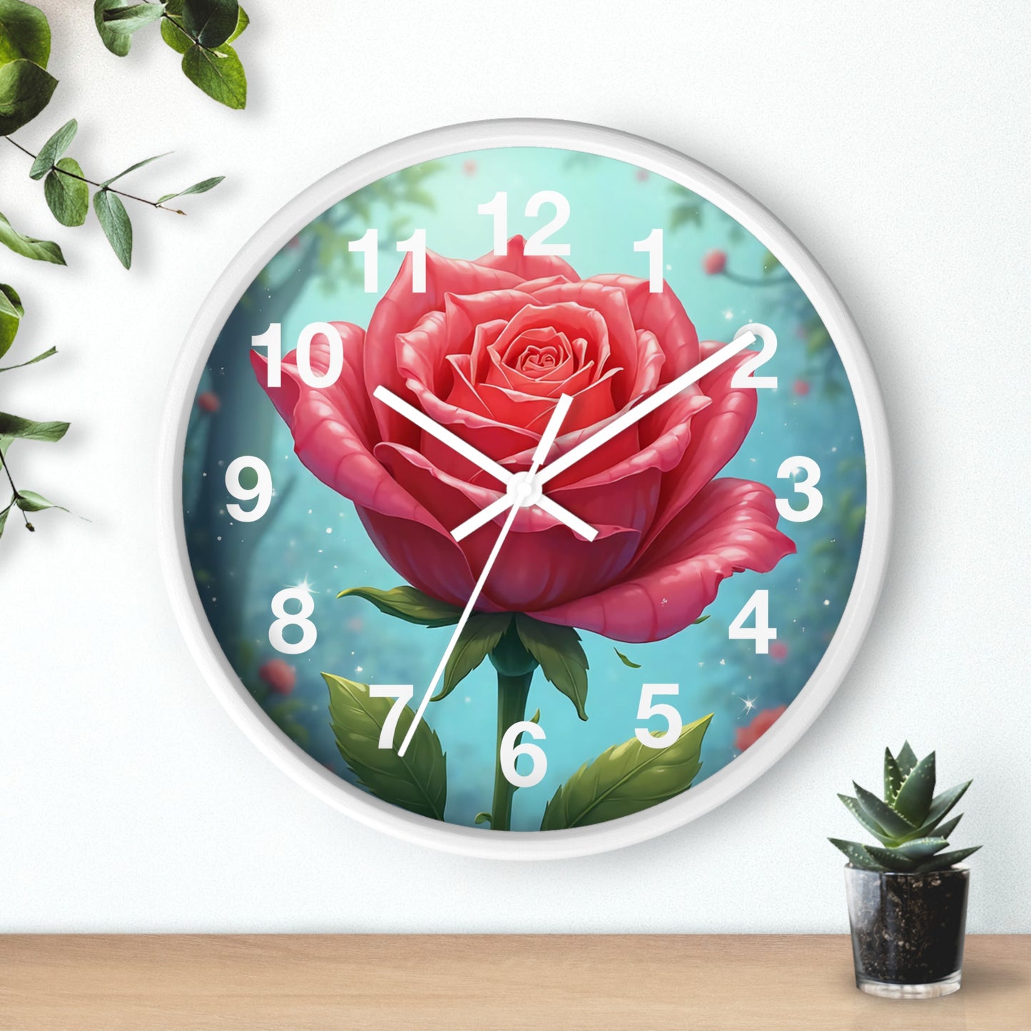 Floral Rose Wall Clock - Elegant Home Decor, Unique Gift for Garden Lovers, Timeless Decoration for Living Room, Birthday, Wedding, [...]
