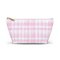 Chic Pink Plaid Accessory Pouch | Makeup Bag, Travel Organizer, Toiletry Case, Gift for Her, Cute Storage Solution