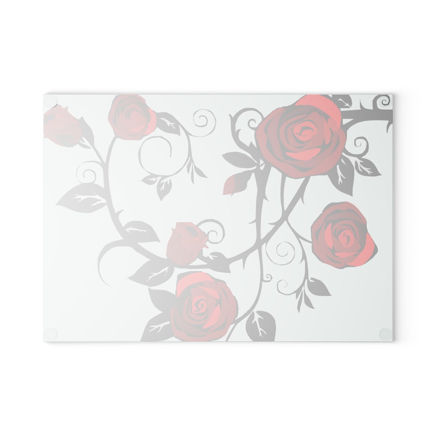 Elegant Floral Glass Cutting Board, Kitchen Decor