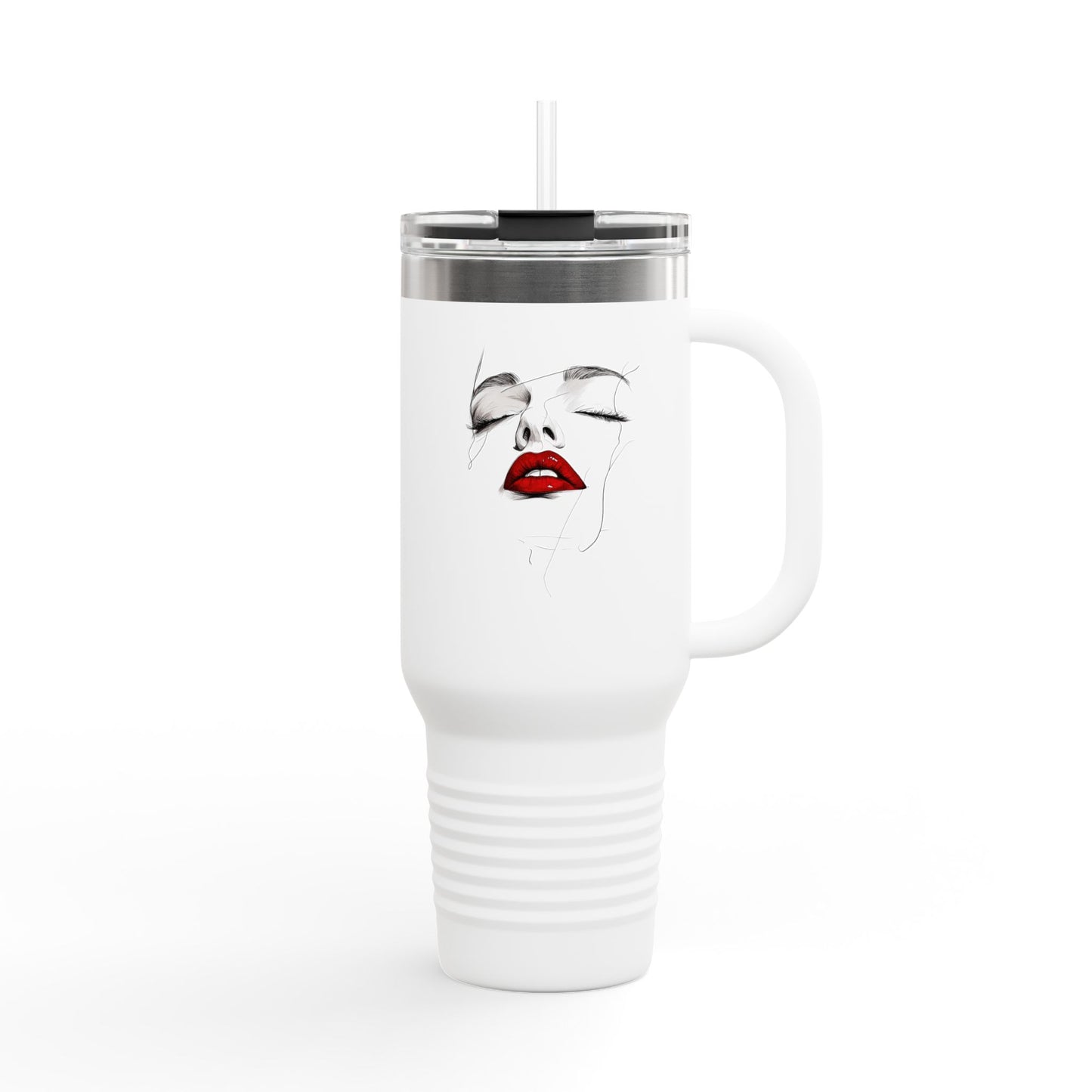 Chic Insulated Travel Mug, 40oz | Stylish Coffee Cup, Perfect for Road Trips, Fashionable Drinkware, Gift for Her, Reusable Travel Cup