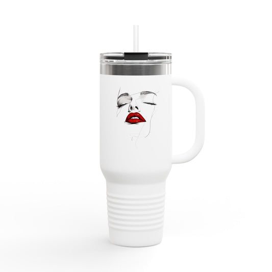 Chic Insulated Travel Mug, 40oz | Stylish Coffee Cup, Perfect for Road Trips, Fashionable Drinkware, Gift for Her, Reusable Travel Cup