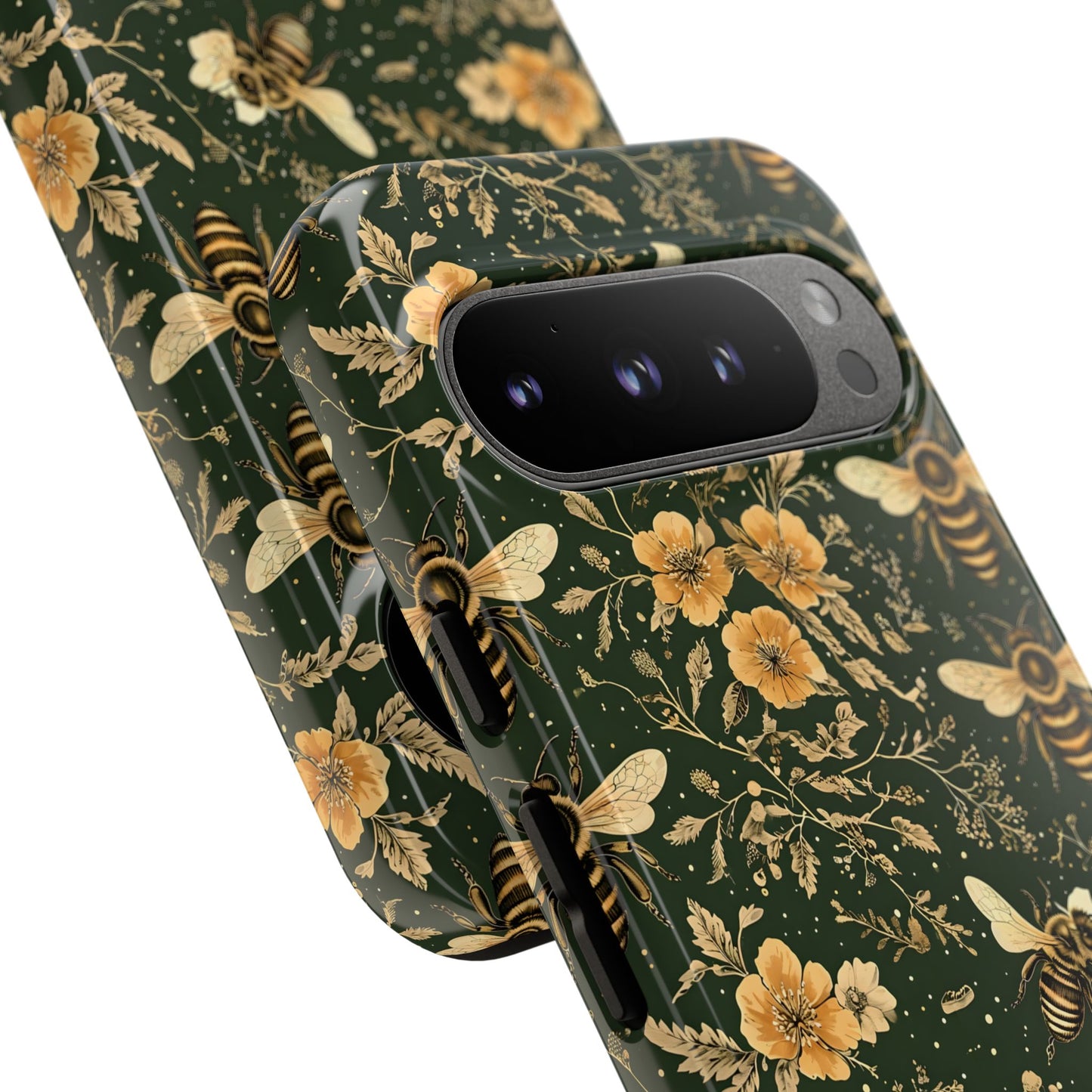 Nature-Inspired Phone Case, Tough Cases for Nature Lovers, Floral Bee Design, Eco-Friendly Gift, Summer Vibes, Trendy Phone Accessory,