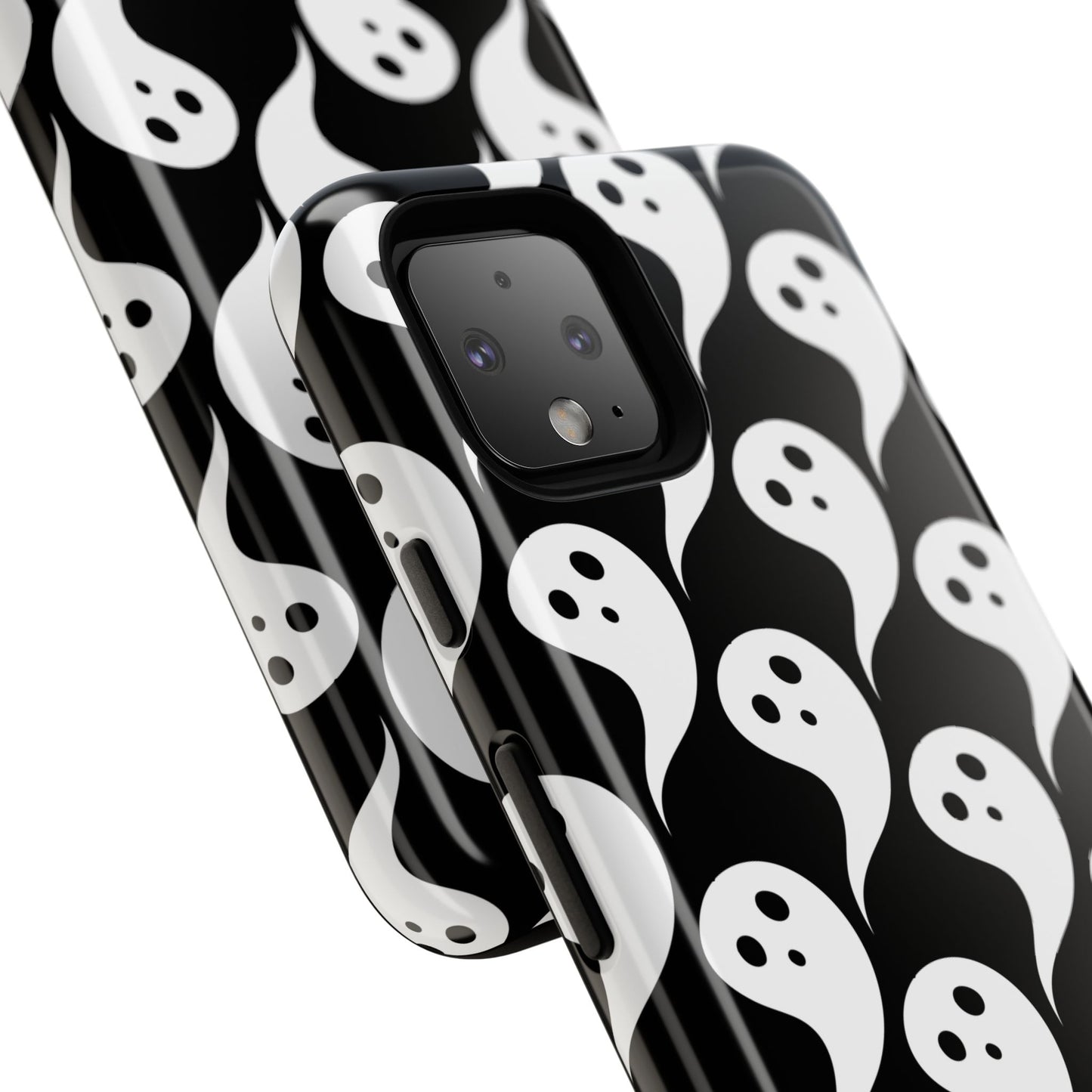 Ghost Pattern Phone Case, Cute Ghost Cell Phone Cover, Halloween Accessory, Spooky Gift, Black and White Phone Case