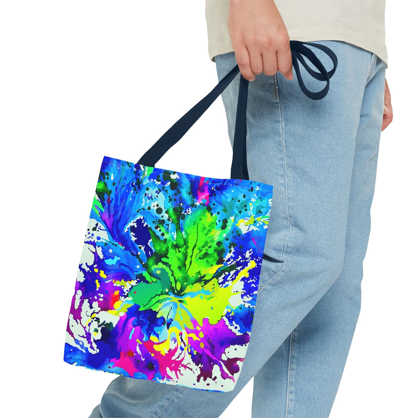 Vibrant Abstract Tote Bag Colorful Shopping Bag, Beach Tote