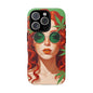 Vibrant Phone Case with Retro Greenery Design, Trendy Case for Casual Look, Gift for Her, Summer Vibes, Unique Phone Accessory