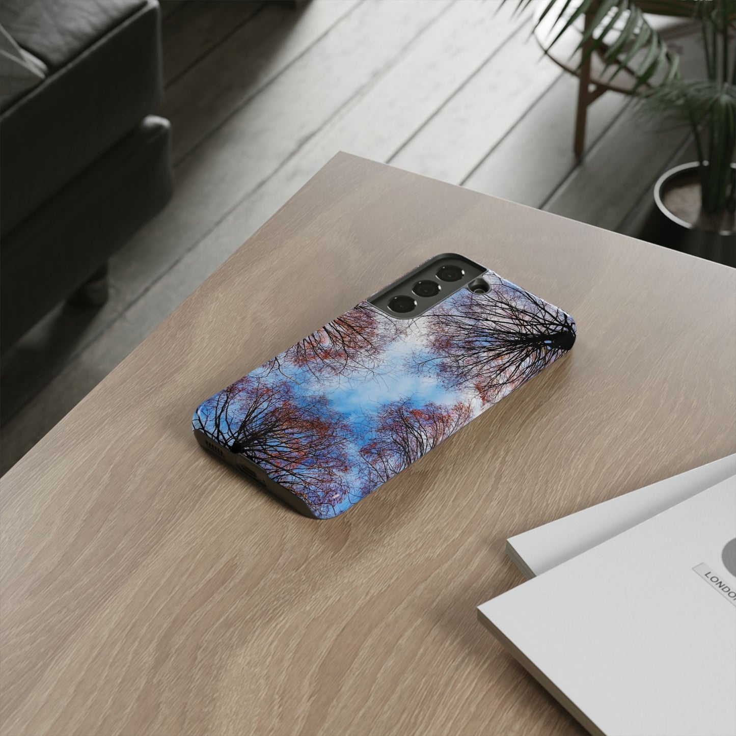 Skyward Trees Phone Case — Nature Forest Canopy Protective Tough Case