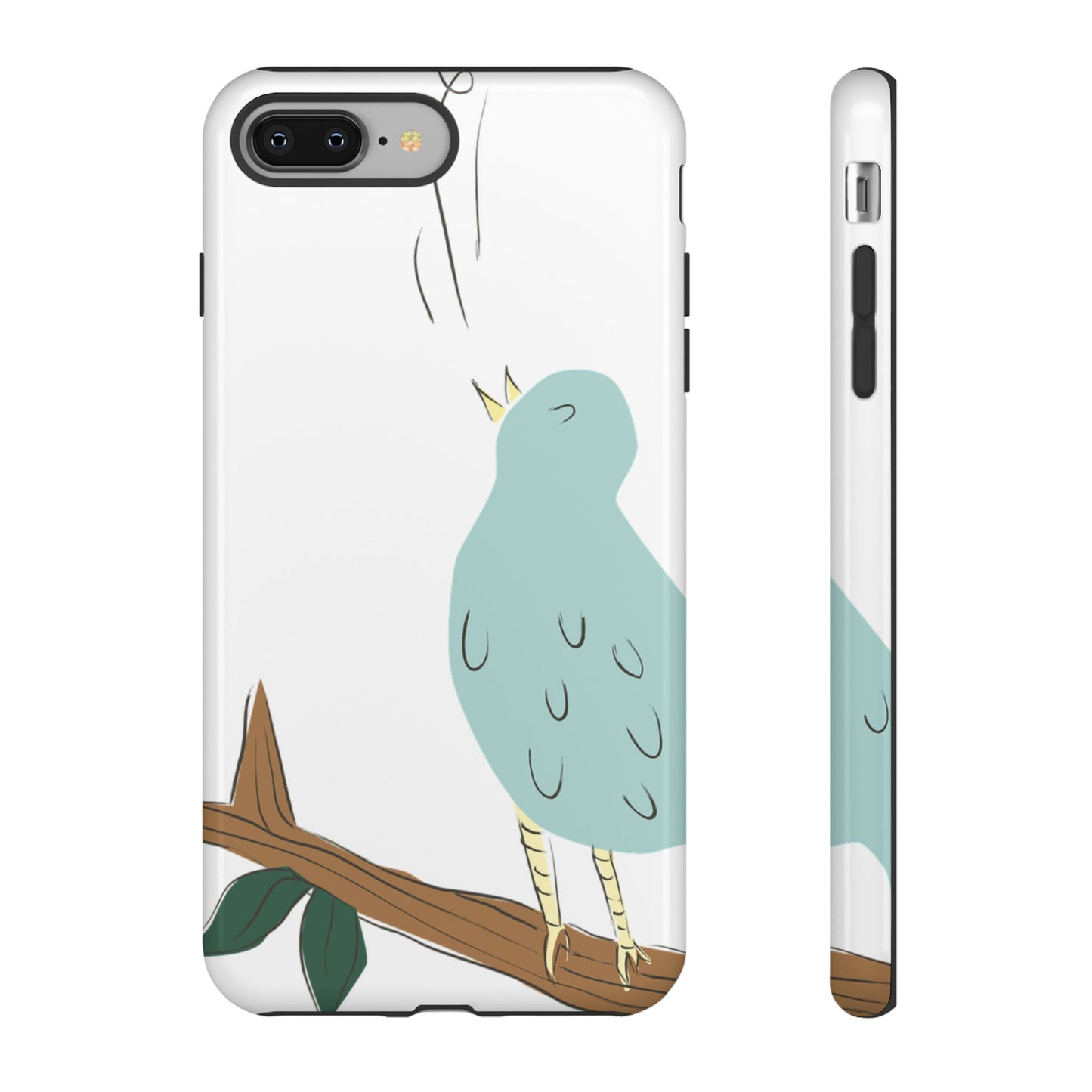 Birdsong Phone Case — Cute Blue Bird on Branch Protective Case