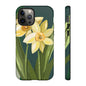 Floral Phone Case - Yellow Daffodil Design, Tough Phone Cover, Spring Decor, Floral Gift, Nature-Inspired Accessories