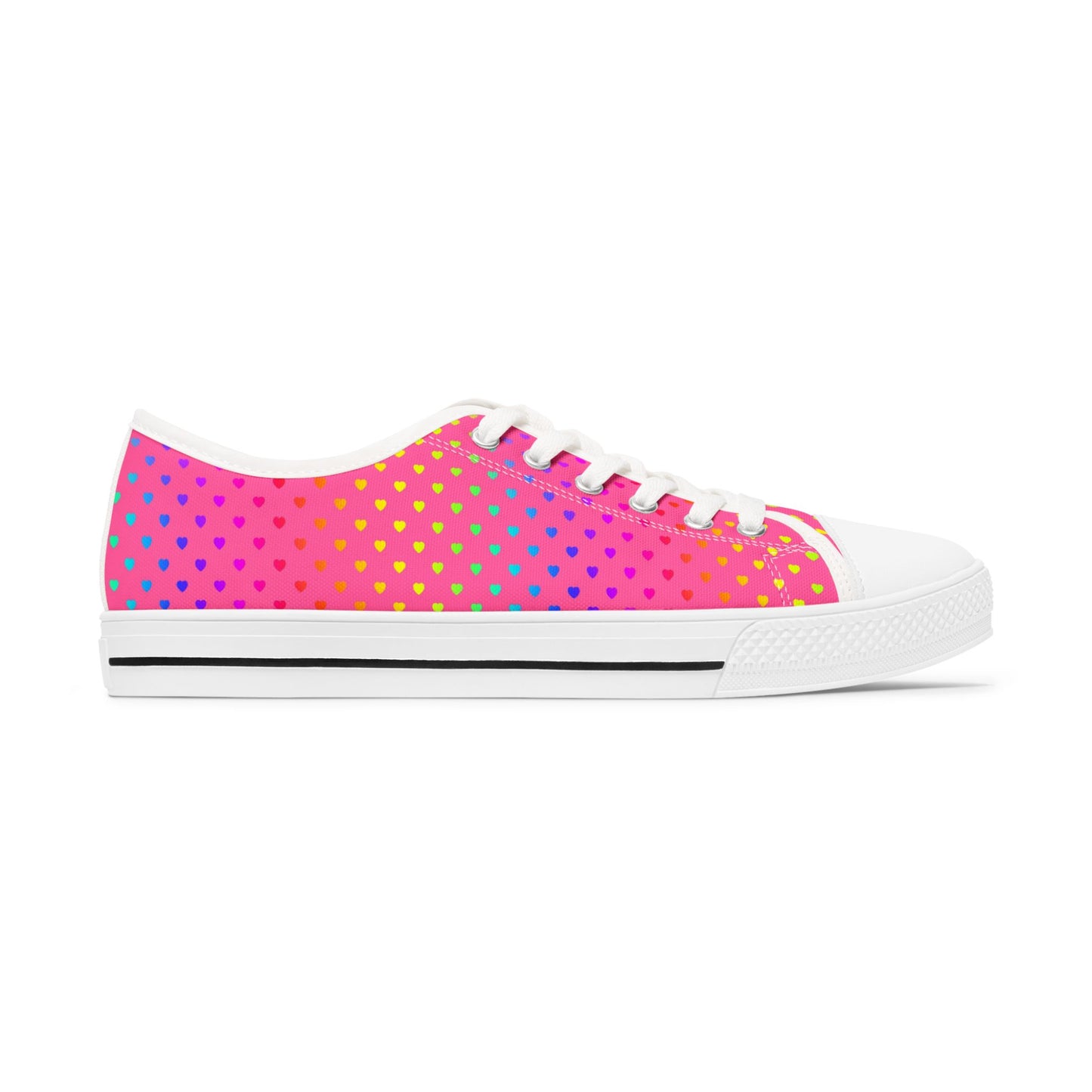 Low Top Sneakers — Pink Gradient Polka Dot Casual Shoes for Women
