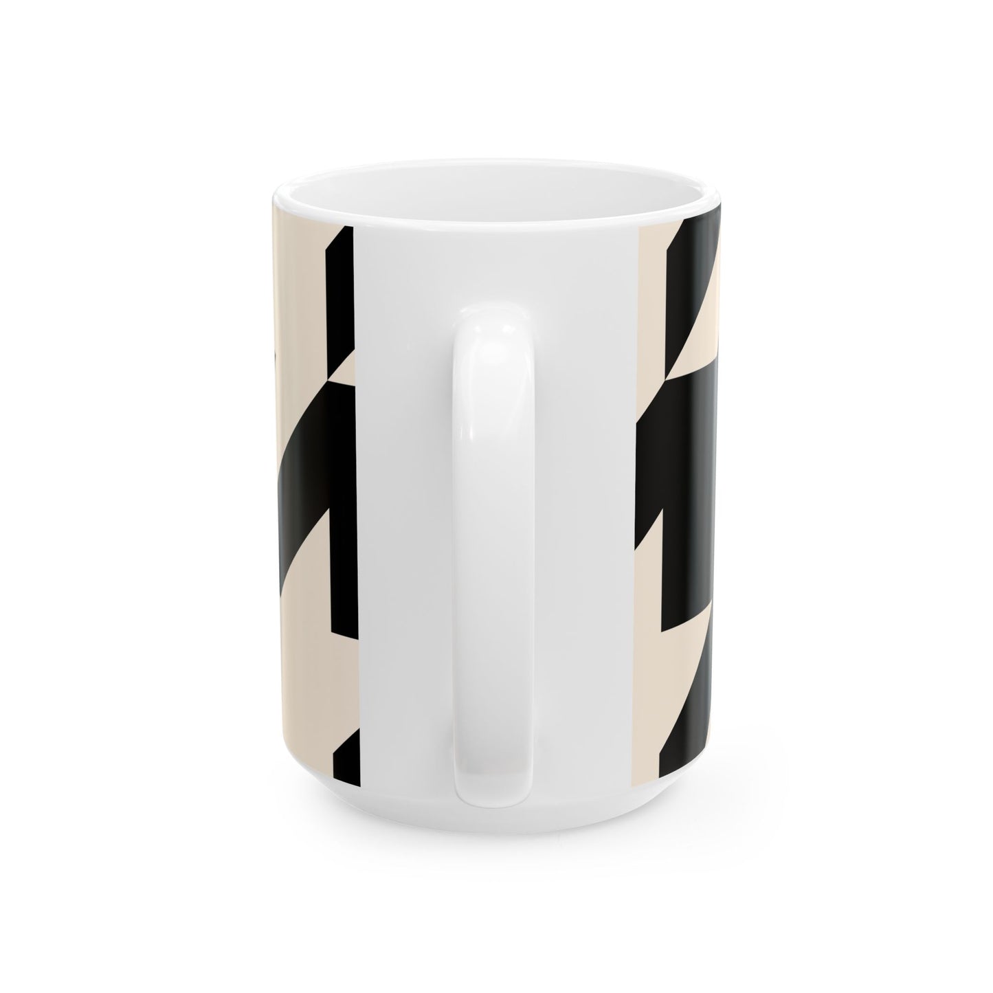 Modern Geometric Ceramic Mug, Stylish Coffee Cup, Gift for Her, Office Decor, Unique Kitchenware, Contemporary Design