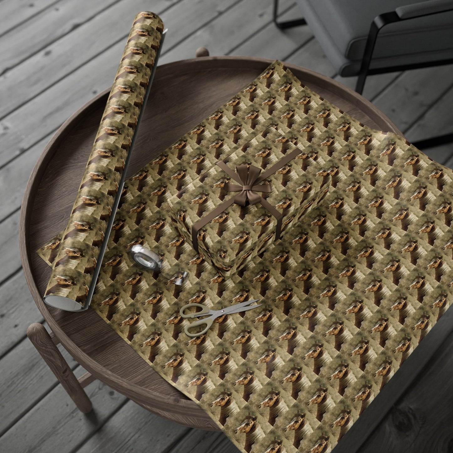 Wrapping Paper - Rustic Horse Pattern Gift Wrap