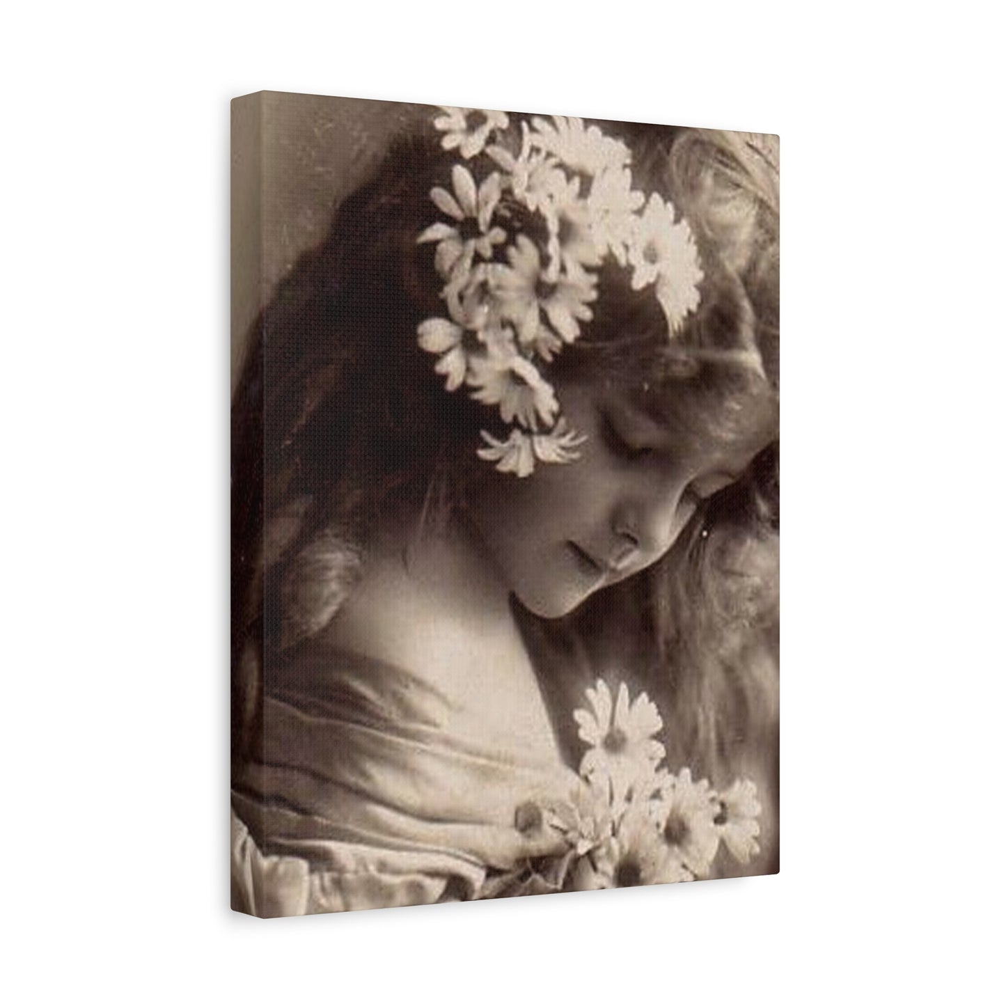 Vintage Floral Portrait Canvas