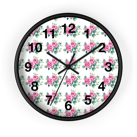 Vintage Floral Wall Clock, Home Decor, Gift for Her, Kitchen Clock, Rose Decorative Clock, Timeless Rose Design