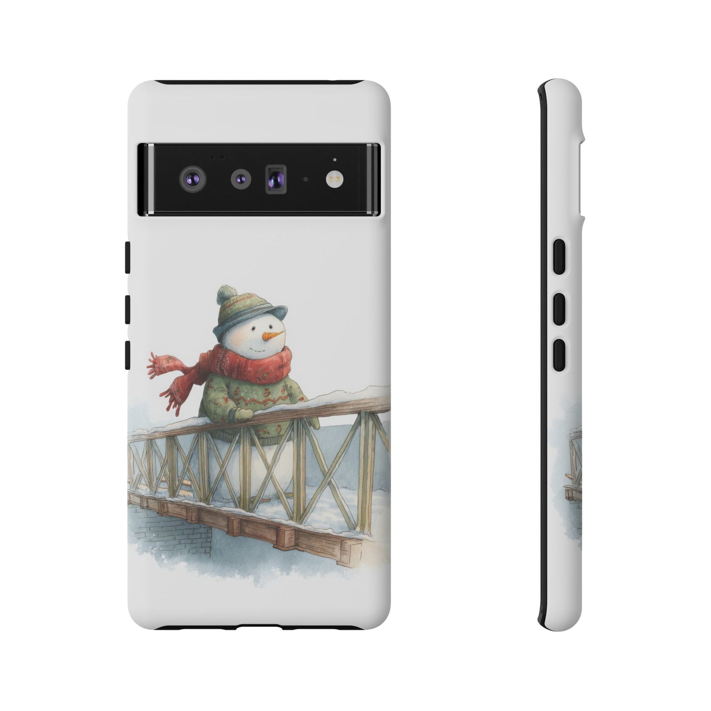 Snowman Phone Case – Winter Holiday Gift, Cute Snowman Design, Winter Accessories, Protective Phone Case, Unique Christmas Present