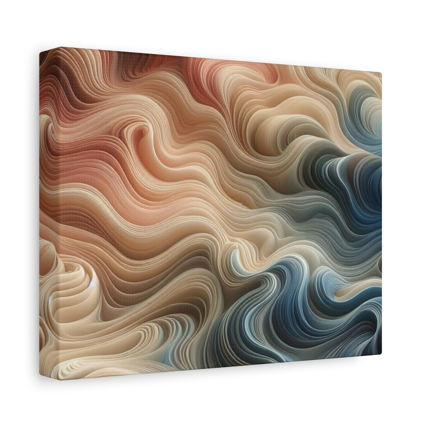 Abstract Swirl Matte Canvas Wall Art — Fluid Earth Tones, Stretched 1.25"