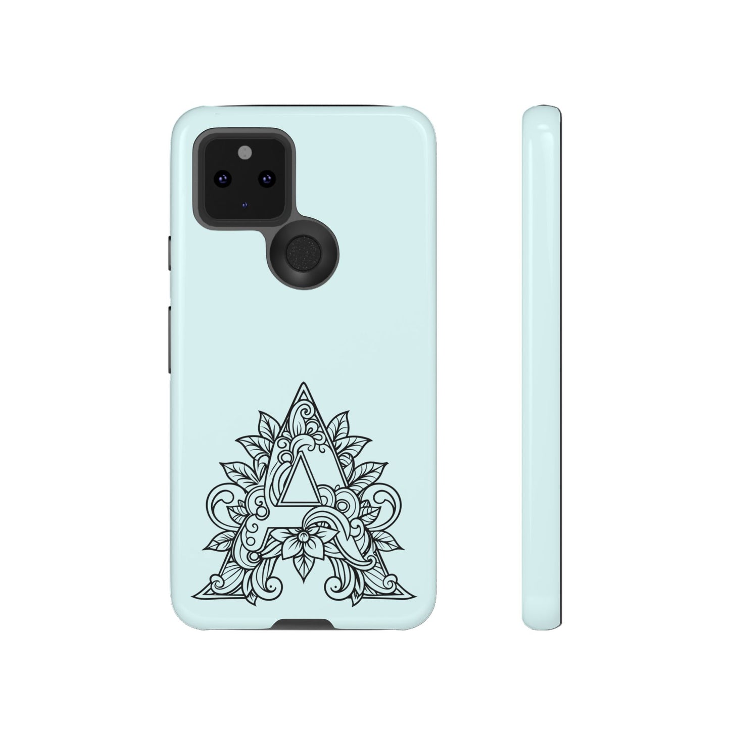 Personalized Tough Phone Case, Floral Monogram Cell Phone Cover, Custom Protective Case, Unique Gift, Birthday, Graduation
