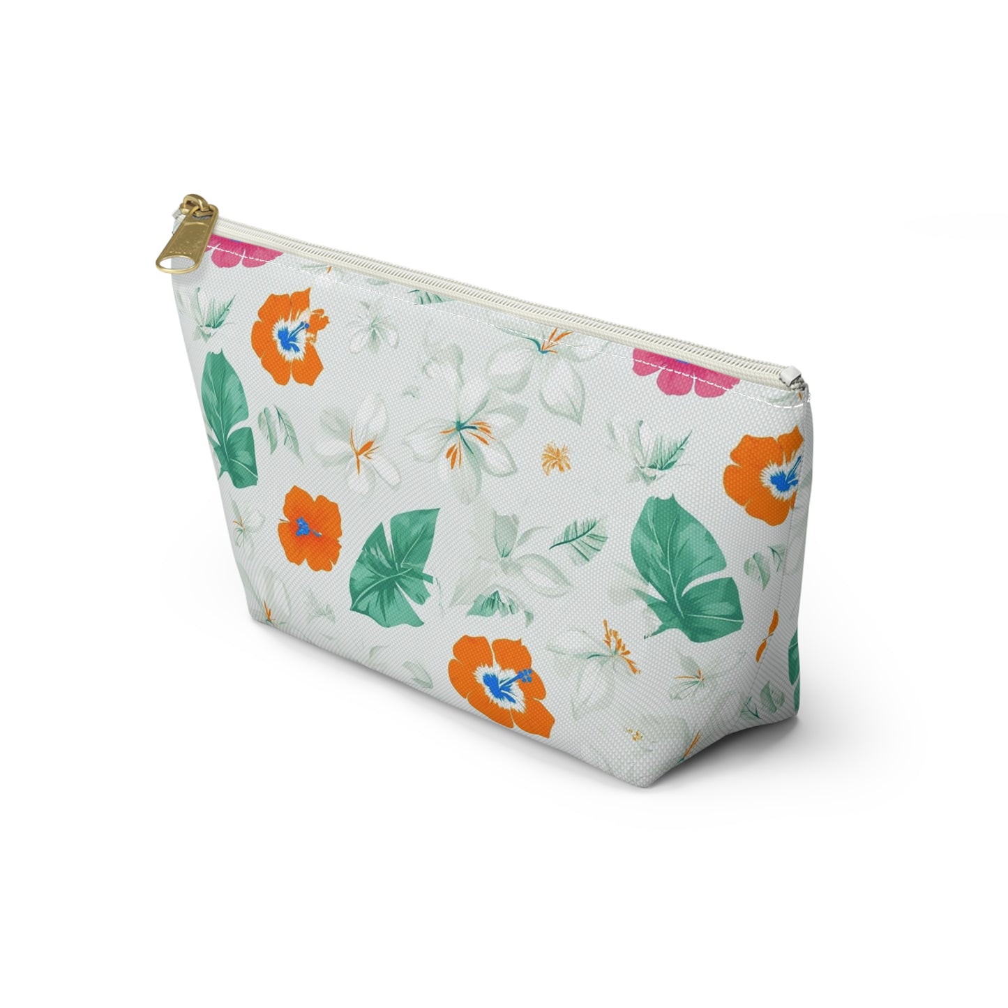 Floral Tropical Accessory Pouch — T‑Bottom Cosmetic Bag
