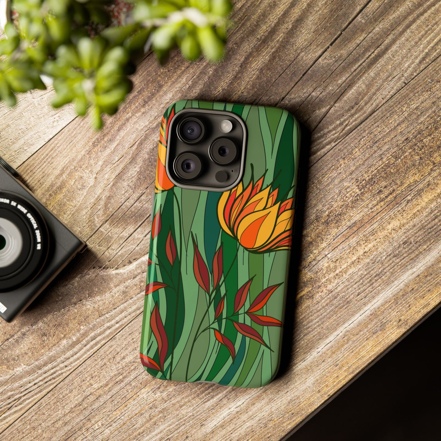 Vibrant Floral Phone Case, Nature-Inspired Tough Case, Eco-Friendly Cover, Unique Gift for Nature Lovers, Spring Decor
