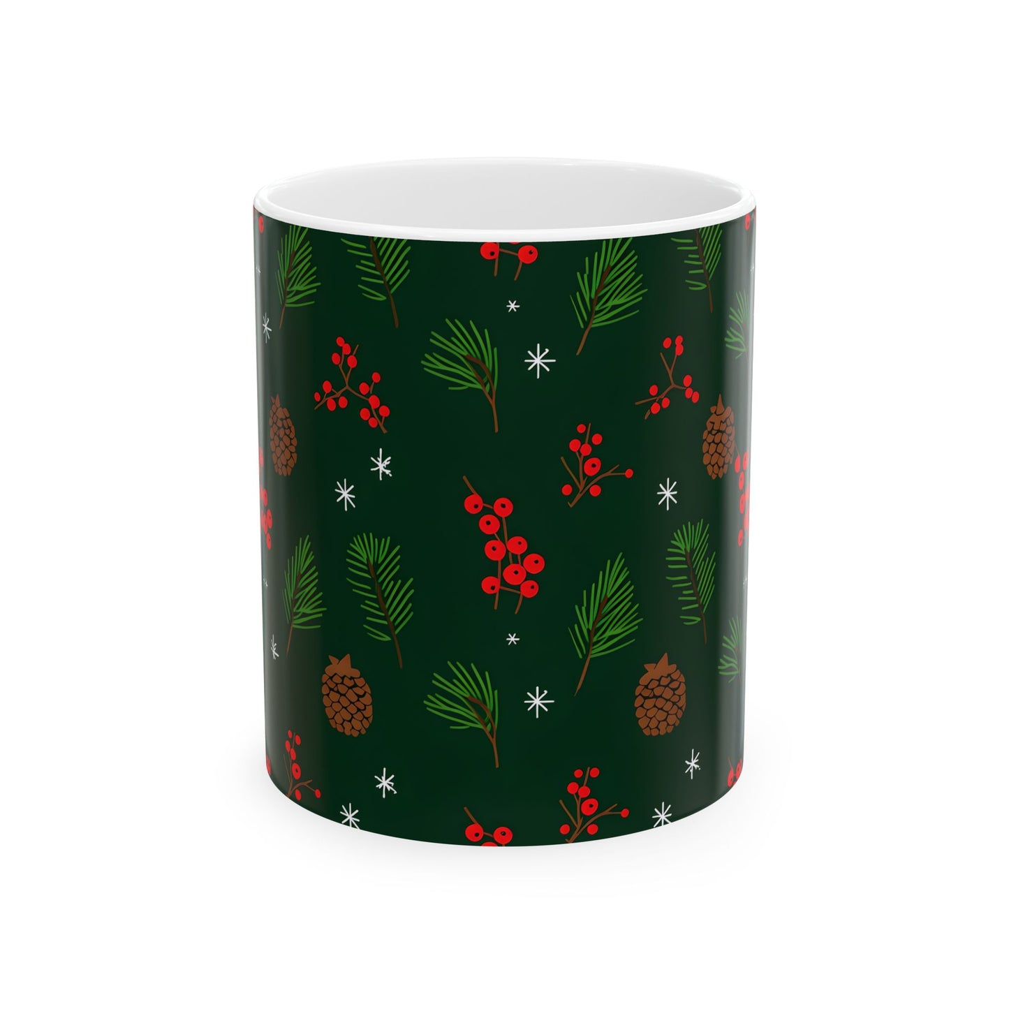 Festive Holiday Ceramic Mug, Christmas Coffee Cup, Winter Decor, Cozy Drinkware, Seasonal Gift, Holiday Celebration