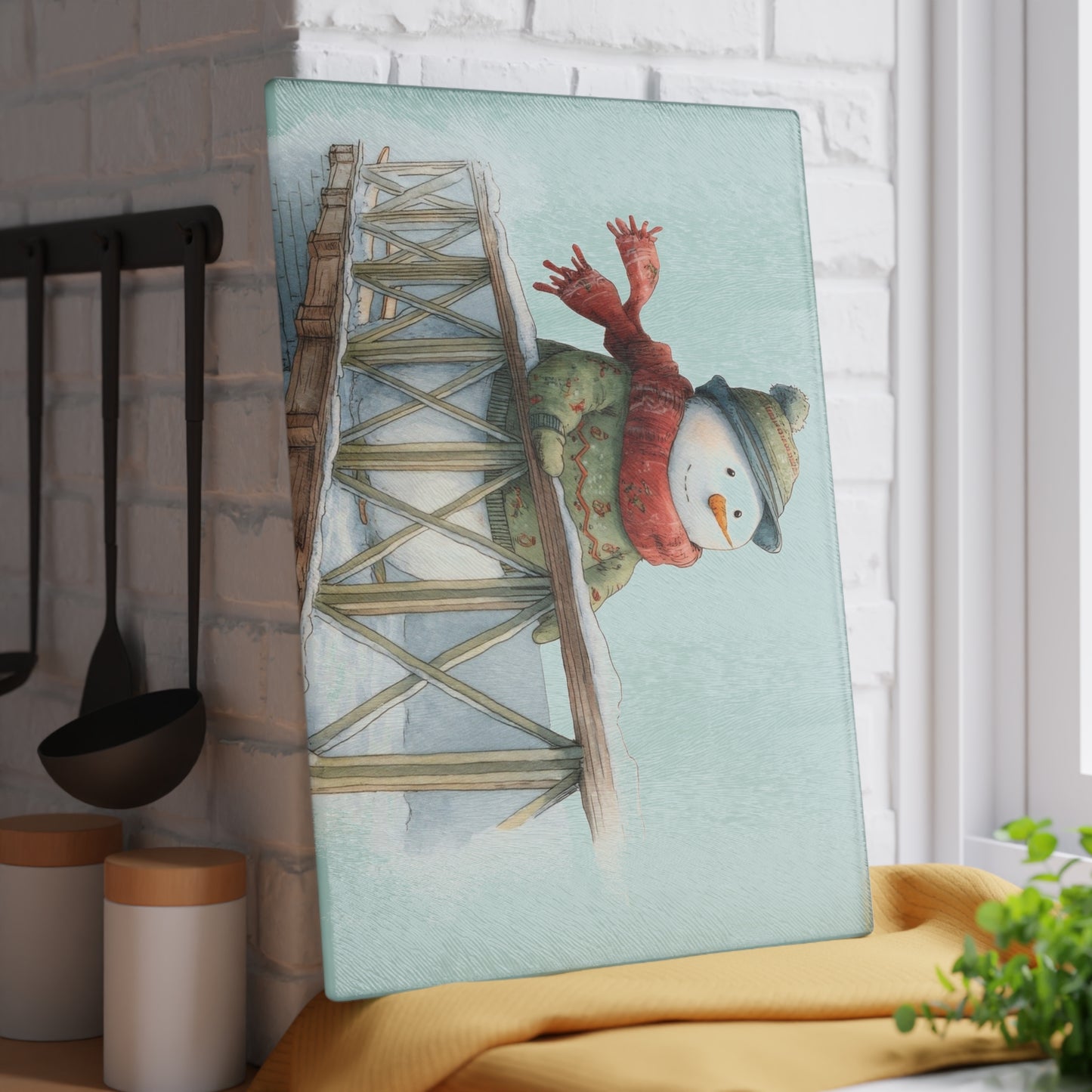 Whimsical Snowman Glass Cutting Board - Holiday Kitchen Gifts, Seasonal Decor, Unique Serving Tray, Winter Cooking Accessory, [...]