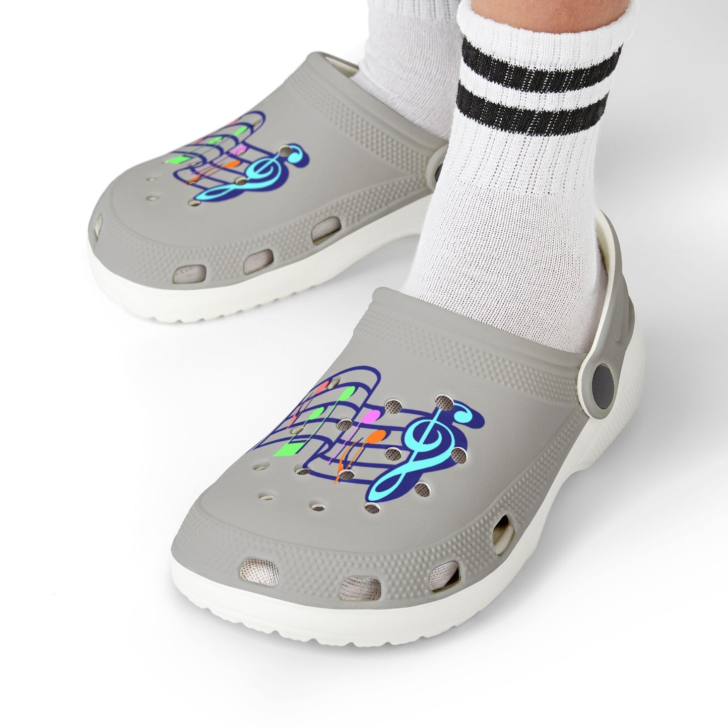 Musical Notes Kid's Clogs - Fun, Easy Slip-On Foam Shoes for Kids, Perfect for Summer, Beach, Play, Gifts, Holidays