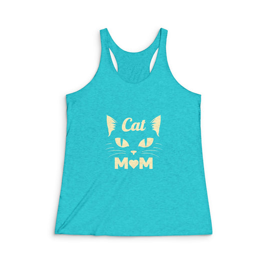Cat Mom Racerback Tank — Women's Cat Lover Graphic Tank Top
