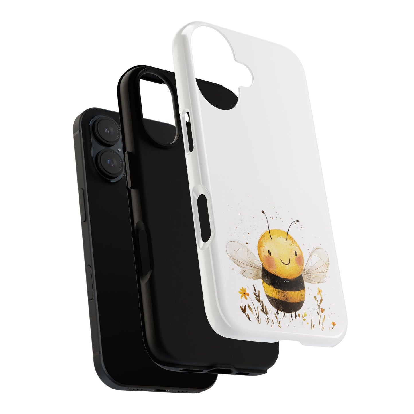 Bee Phone Case, Cute Bee Design, Tough Phone Cover, Gift for Nature Lovers, Floral Bee Mobile Case, Bee-themed Accessory