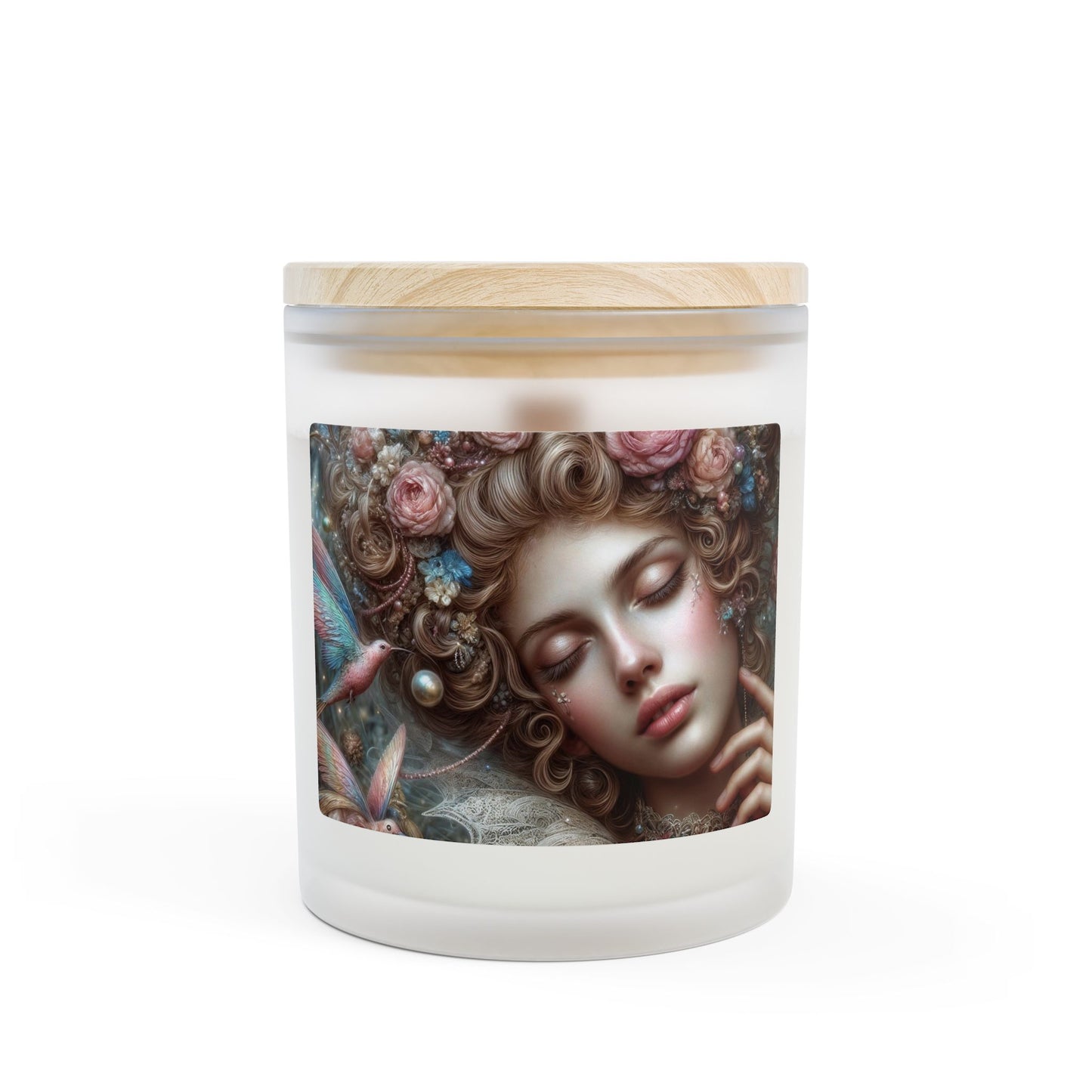 Frosted Floral Candle, Relaxing Home Decor, Gift for Her, Nature Inspired Mood Setter, Aromatic Candles for Self-Care, Birthday Gift