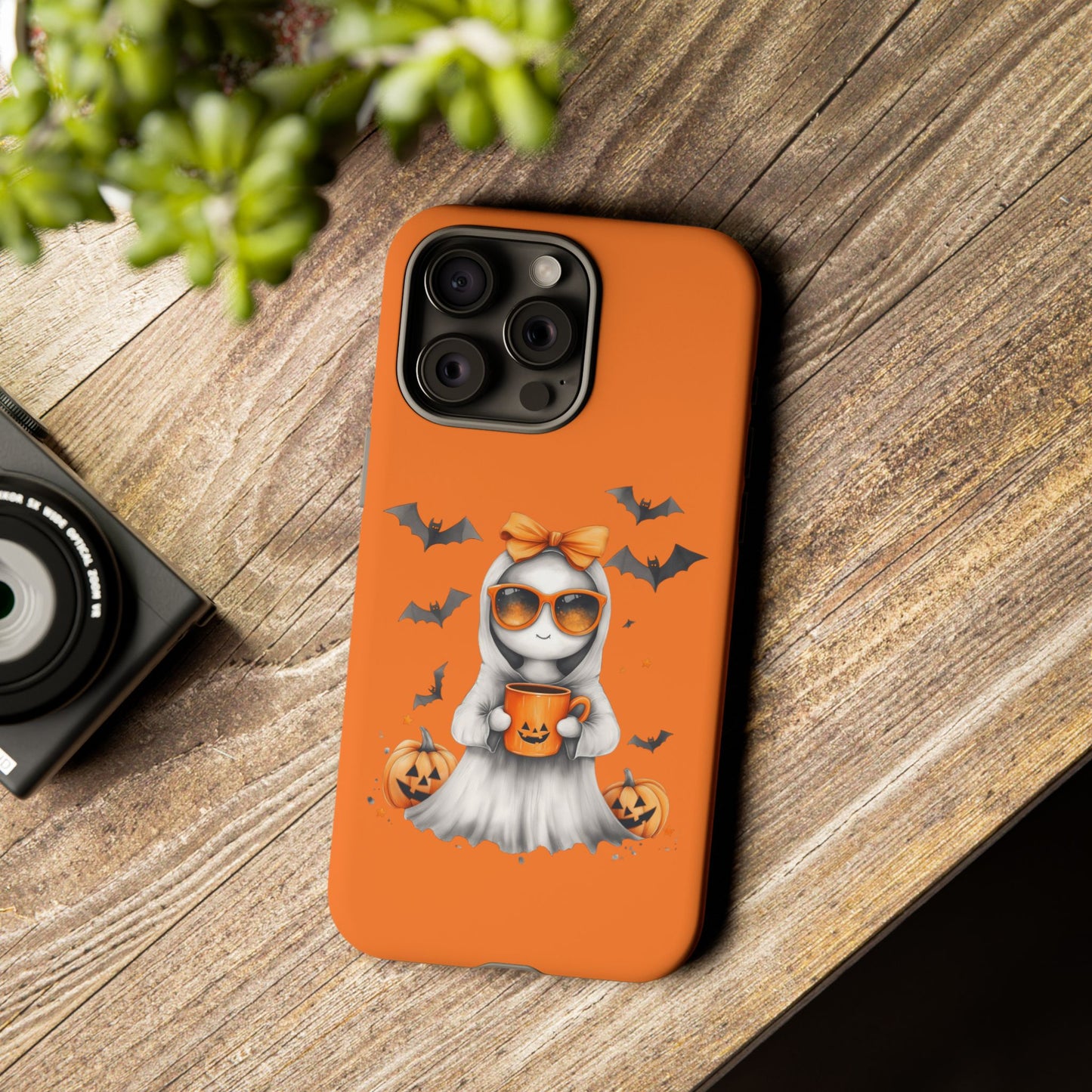 Halloween Ghost Phone Case, Cute Cat Ghost Case, Autumn Phone Cover, Spooky Season Gift, Trick or Treat Case