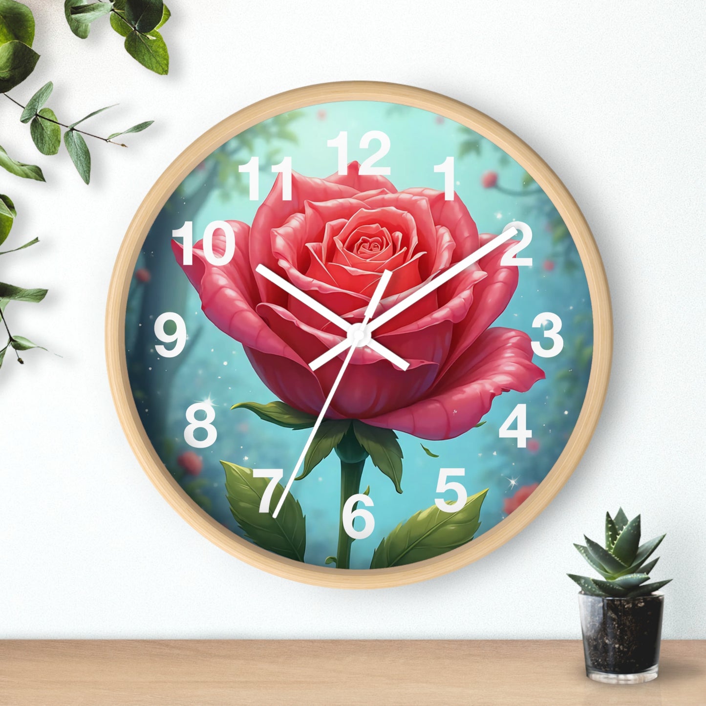 Floral Rose Wall Clock - Elegant Home Decor, Unique Gift for Garden Lovers, Timeless Decoration for Living Room, Birthday, Wedding, [...]