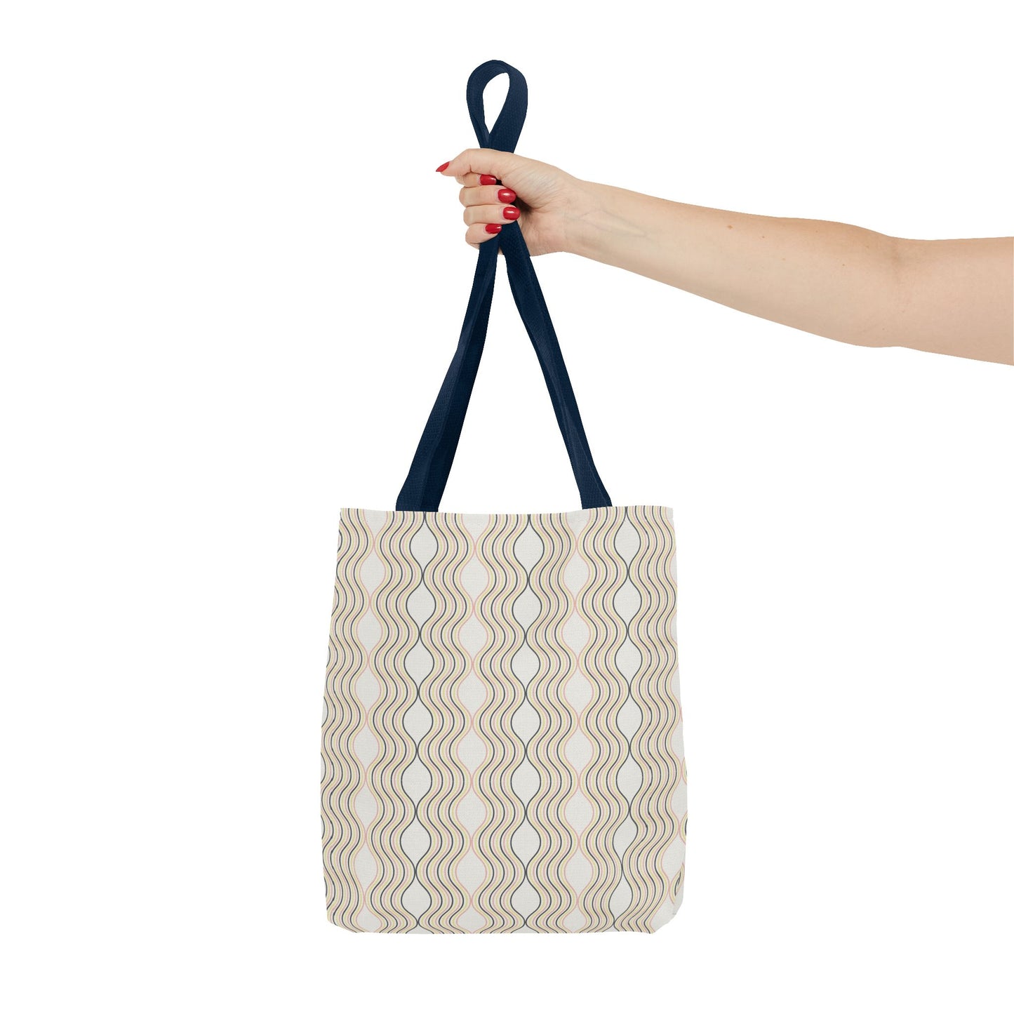 Waves Pattern Tote Bag, Boho Chic Handbag, Everyday Carry, Beach Bag, Gift for Her, Eco-Friendly Style
