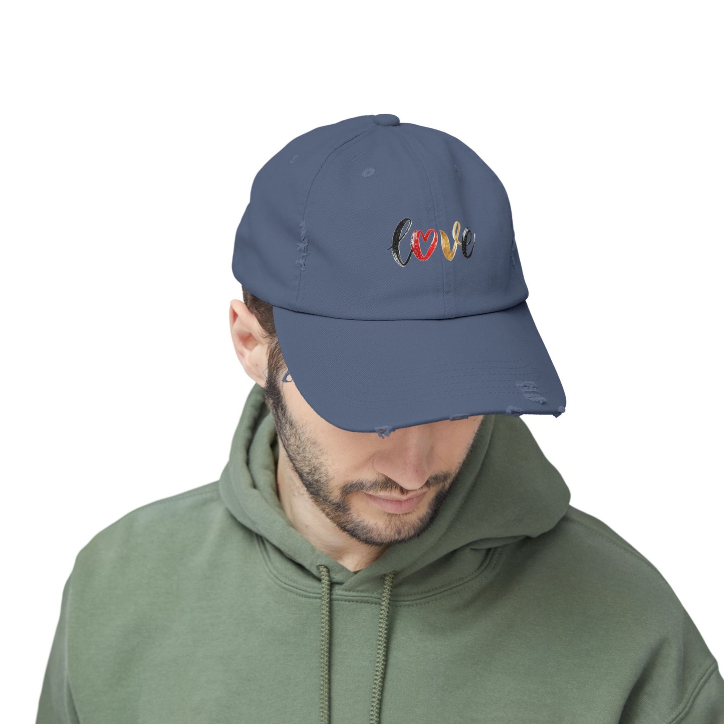 Distressed Love Cap - Casual Unisex Hat for Everyday Wear, Gift for Her, Summer Accessory, Trendy Streetwear, Distressed Cap