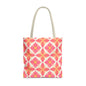 Pink Floral Geometric Tote Bag — All-Over Print Reusable Shopper
