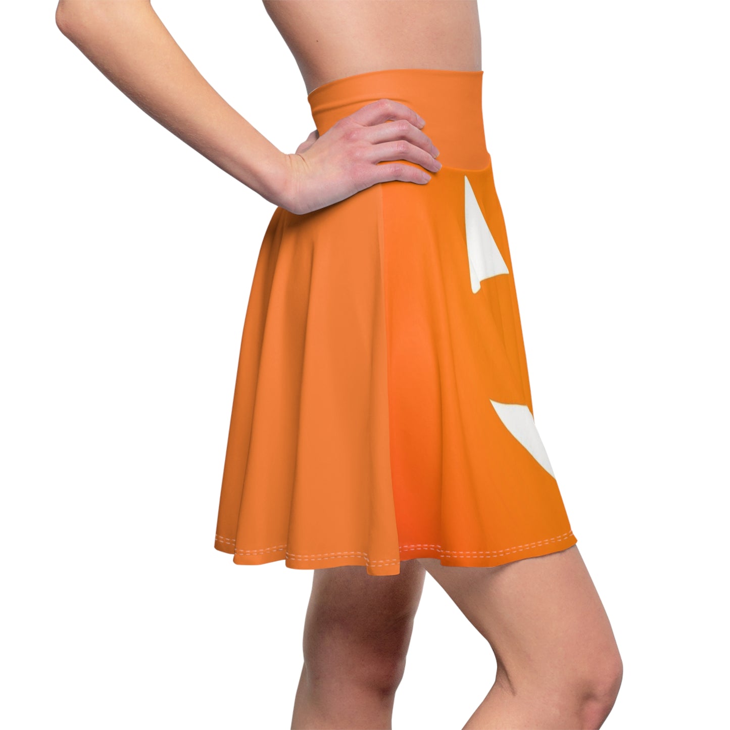 Halloween Pumpkin Women's Skater Skirt, Cute Fall Fashion, Spooky Party Outfit, Unique Gift for Halloween Lovers, AOP Design