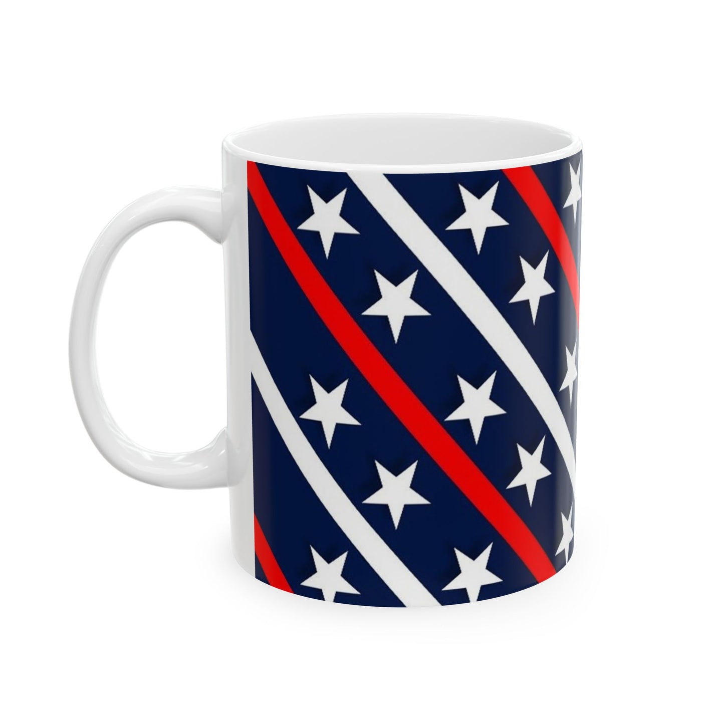 Patriotic Ceramic Mug - Perfect for Independence Day, Veteran's Day, Coffee Lovers, Gift for Him/Her, Kitchen Decor
