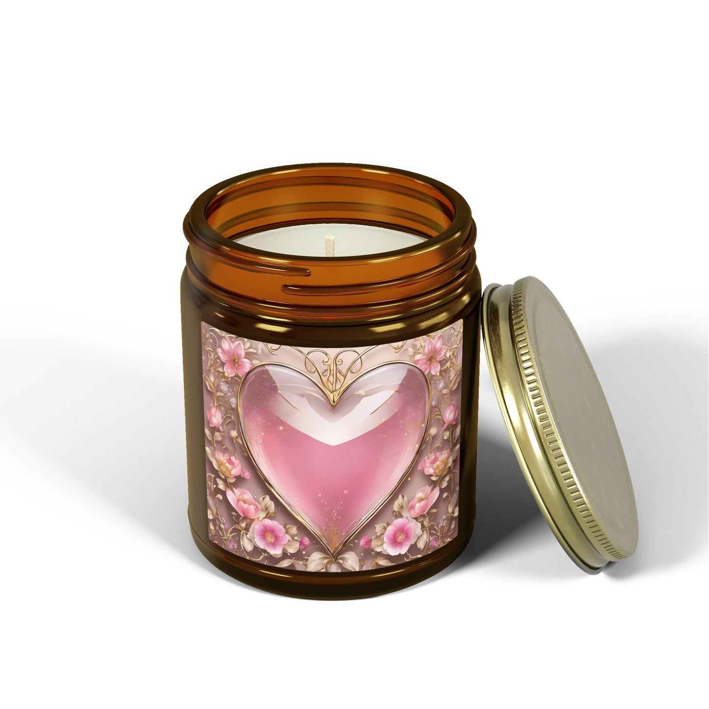 Coconut Apricot Heart Scented Candle (4oz/9oz)