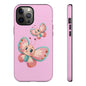 Cute Butterfly Phone Case, Tough Phone Cover, Girly Phone Accessory, Unique Gift for Her, Kids Phone Case, Floral Design Case