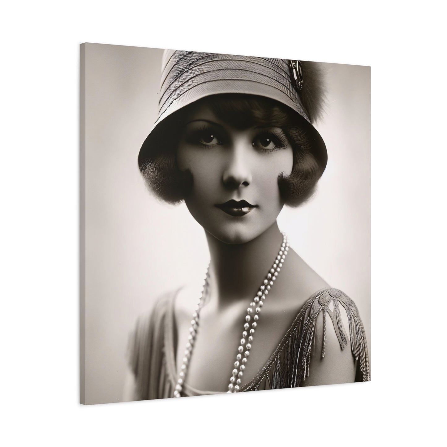 Vintage 1920s Flapper Portrait Canvas