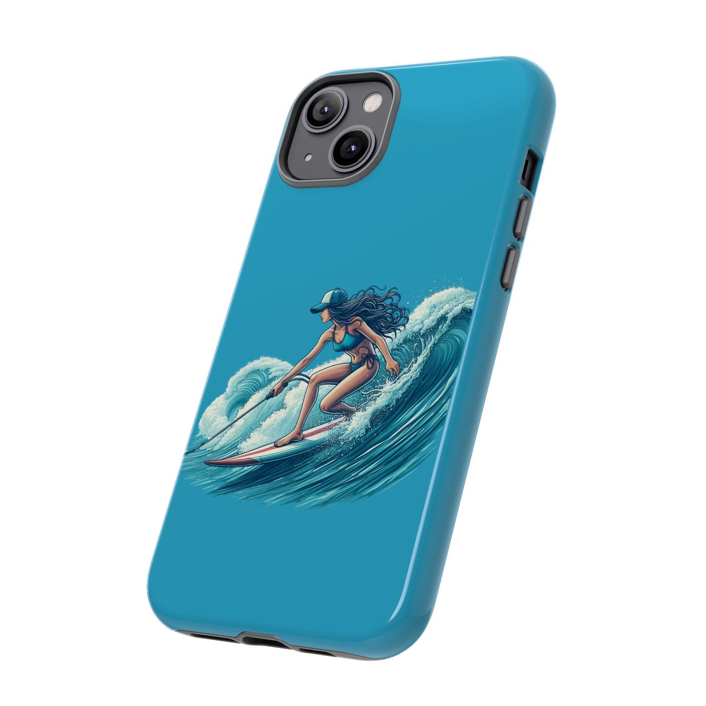 Surfing Phone Case, Coastal Vibes Phone Cover, Tough Cases for Beach Lovers, Ocean Art Phone Accessories, Summer Gift Idea