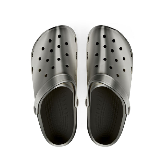 Metallic Silver EVA Clogs — Lightweight Foam Garden & Water Shoes