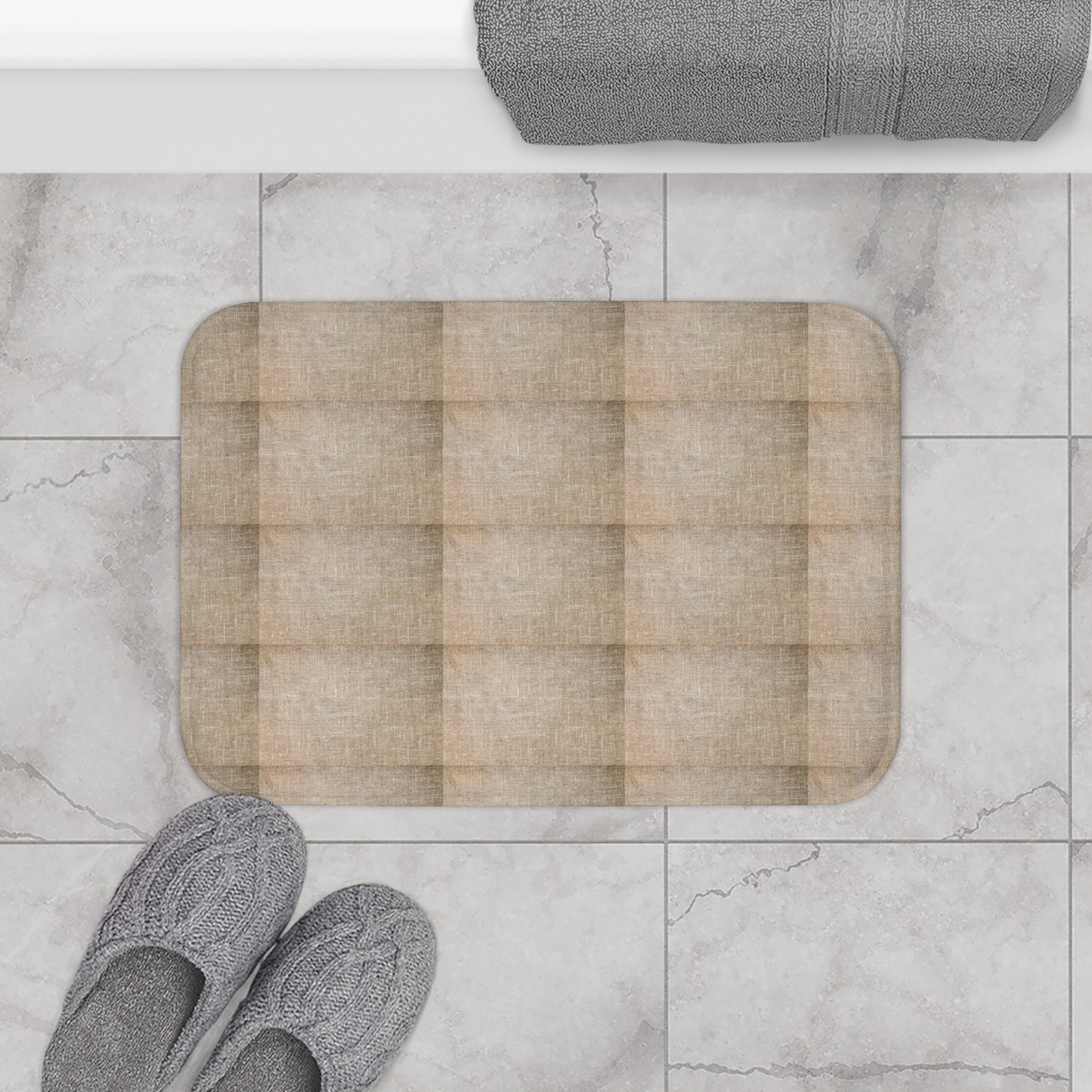 Neutral Tone Bath Mat | Cozy Bathroom Decor, Soft Area Rug, Bathroom Essentials, Home Comfort, Relaxing Vibe, Gift Idea