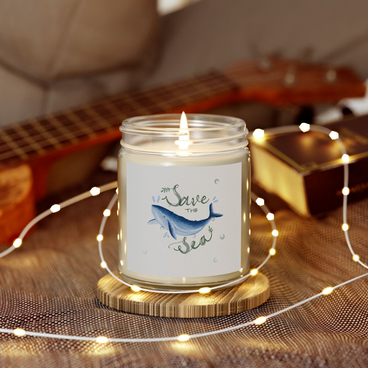 Save the Sea Scented Candles - Eco-Friendly Coconut Apricot Wax, Ocean Vibes, Perfect Gift for Nature Lovers, Home Decor, Relaxation